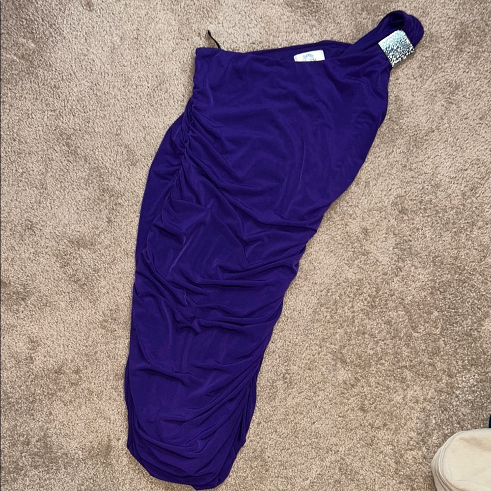 Elegant Purple One-Shoulder Dress